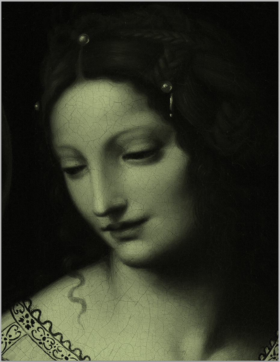 Salome gold (after Bernardino Luini) 2024. <br>Acrylic and diamond dust in canvas
62 x 48 inches.